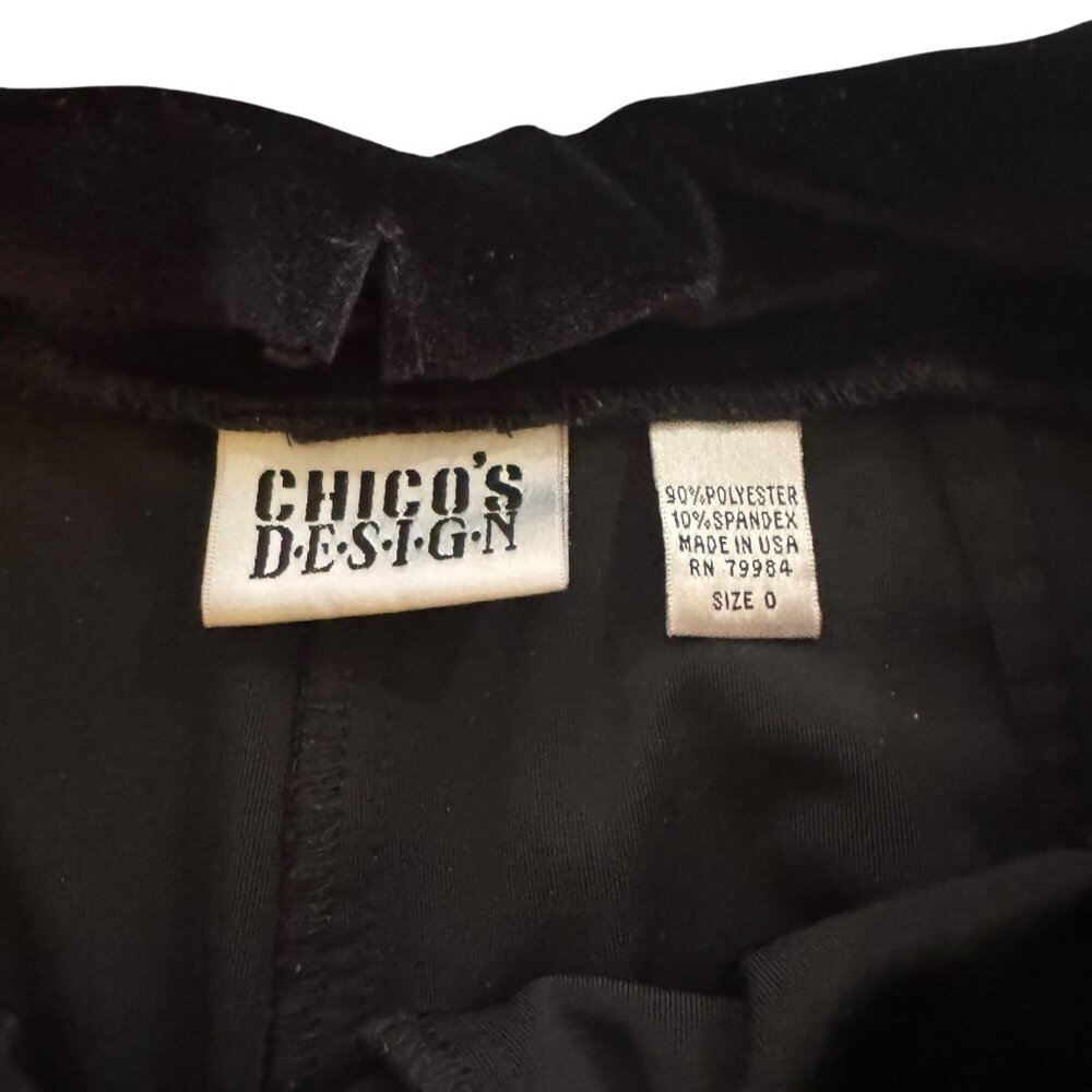 Chico's Design Women's Black Velvet Pants, Size 6 - Picture 4 of 8